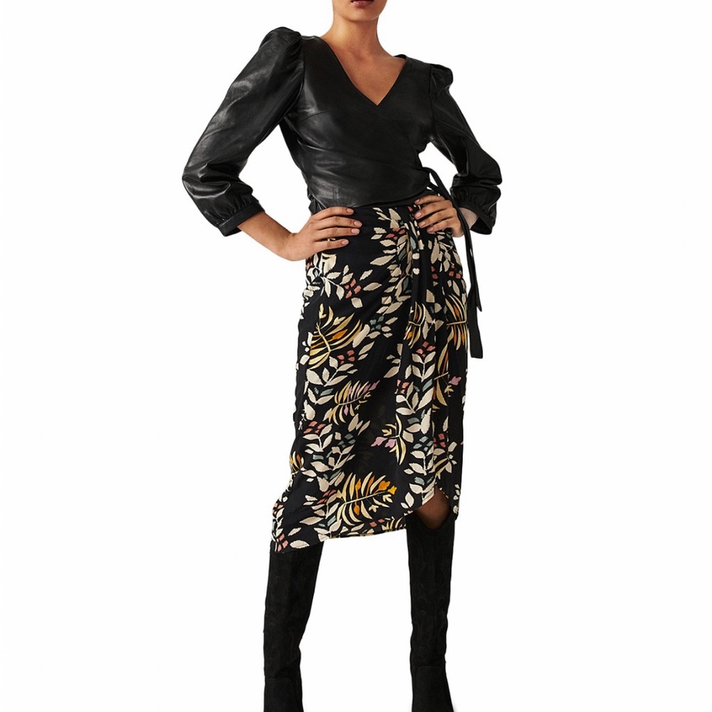 BA&SH floral skirt black multi size 1